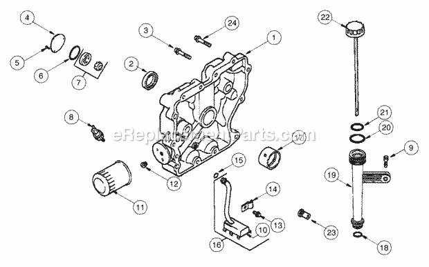 Oil Pan And Lubrication Diagram and Parts List for 2166 13A-214G100, 13A-254G100 Cub Cadet Lawn Tractor